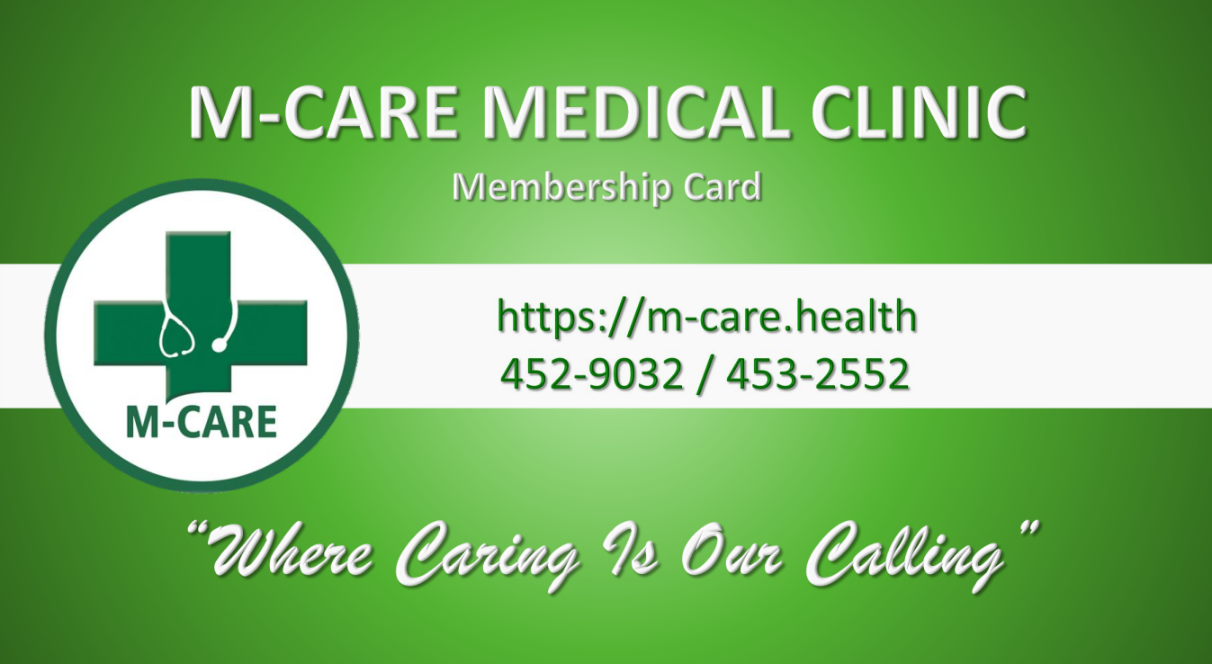 M-Care Medical Clinic membership card